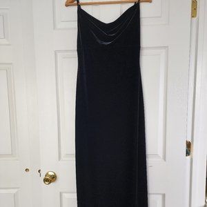 Loft-Black Velvet-Slip Dress-Size 4